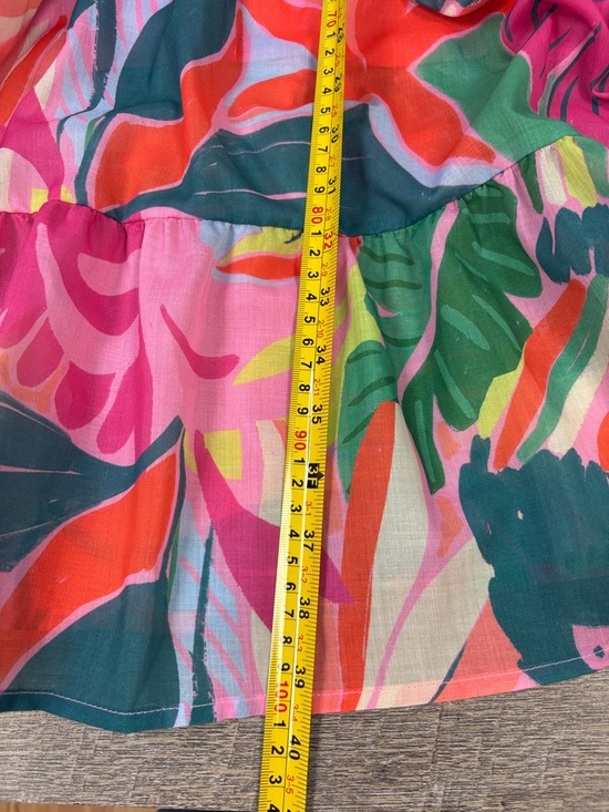 ✨ Crystal Doll Tropical Puff Sleeve Smocked Tiered Midi Dress | Size XL - Picture 12 of 12